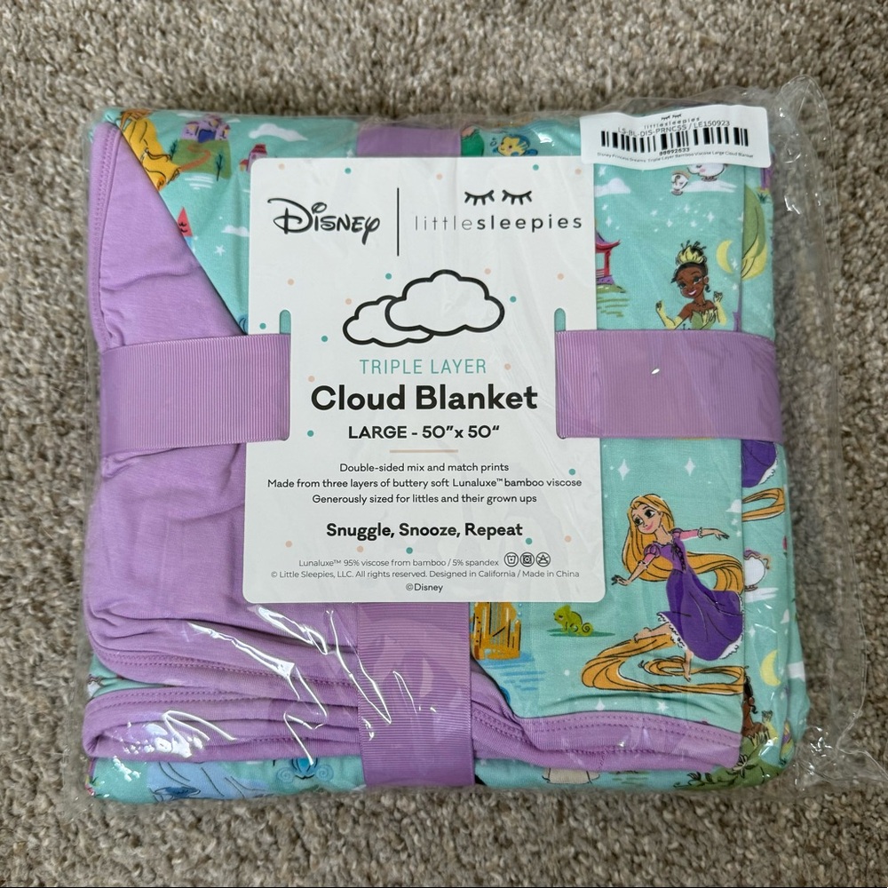 NWT Little Sleepies Disney Princess Cloud Blanket